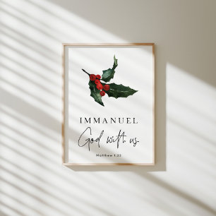Watercolor Immanuel God with us poster