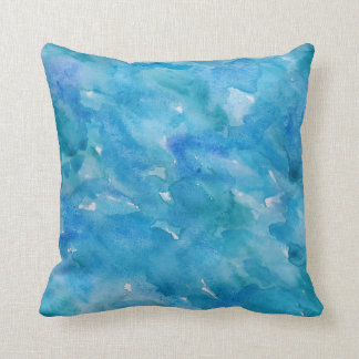 Watercolor in Cool Blues Cushion