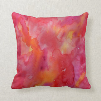 Watercolor in Warm Reds Cushion