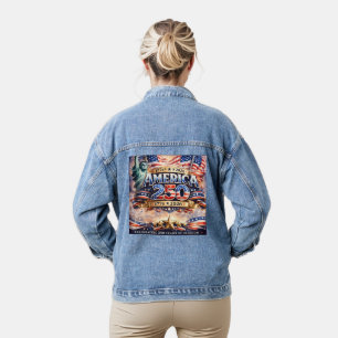 Watercolor Independence Day Denim Jacket