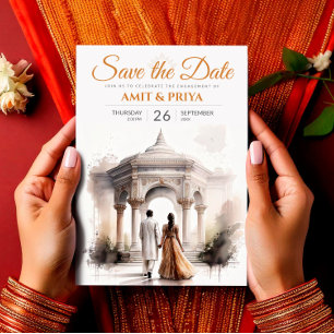 Watercolor Indian Wedding Template, Mandap Sikh Invitation