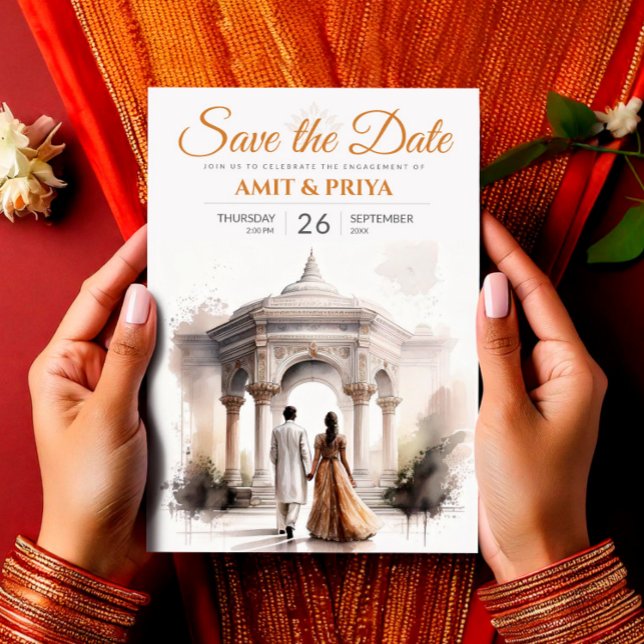 Watercolor Indian Wedding Template, Mandap Sikh  Invitation (Watercolor Indian Wedding Template, Mandap Sikh Invitation)