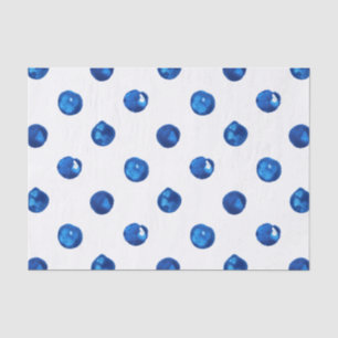 Watercolor indigo blue polka dots pattern tissue paper