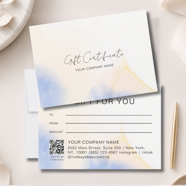 Watercolor Ink QR Code Gift Certficate (Watercolor Ink QR Code Gift Certficate)