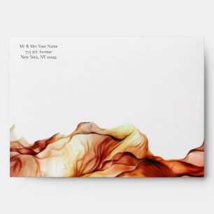 Watercolor Ink Waves Autumn Colours Envelope