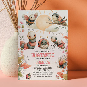 Watercolor Insects BUGTASTIC Nature Kids' Birthday Invitation