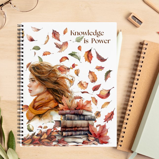 Watercolor Inspirational Knowledge is Power Notebook (Creator Uploaded)