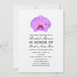 Watercolor Inspired Orchid Bridal Shower Invite
