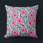 Watercolor Inspired Pink   Blue Botanical Floral Cushion<br><div class="desc">Watercolor inspired blue and pink floral pattern</div>
