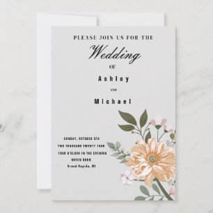 Watercolor Inspired Wedding Invitation 