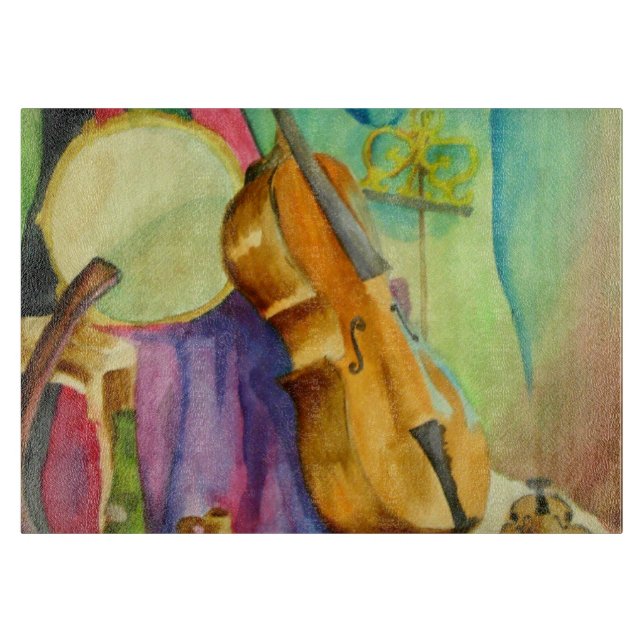 Watercolor Instruments Cutting Board (Front)