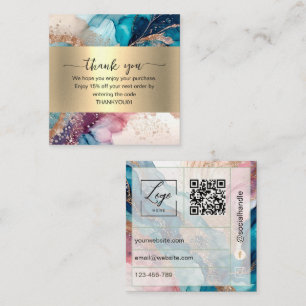 Watercolor iridescent Thank You Card Order Insert