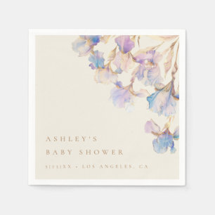 Watercolor Iris Baby Shower Napkin