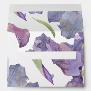 Watercolor Iris Floral Garden Spring Baby Shower Envelope