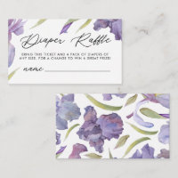 Watercolor Iris Floral Spring Baby Diaper Raffle