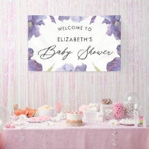 Watercolor Iris Floral Spring Garden Welcome Sign