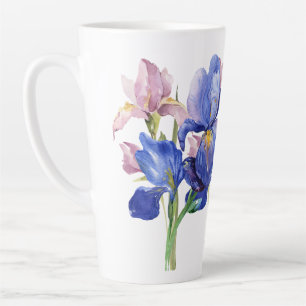 Watercolor Iris Latte Mug