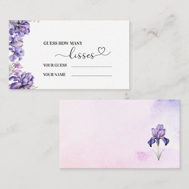 Watercolor Iris Lilac Flower baby shEnclosure Card (Front/Back)