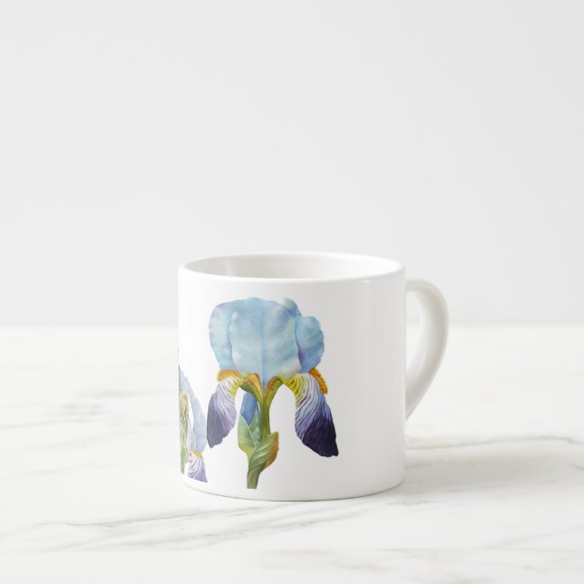 Watercolor Irises Espresso Cup (Front Right)