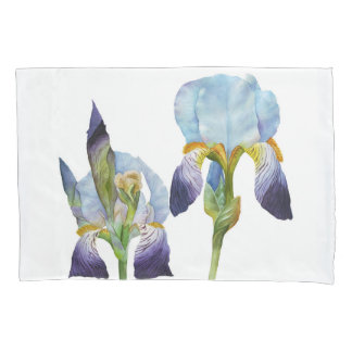 Watercolor Irises Pillowcase