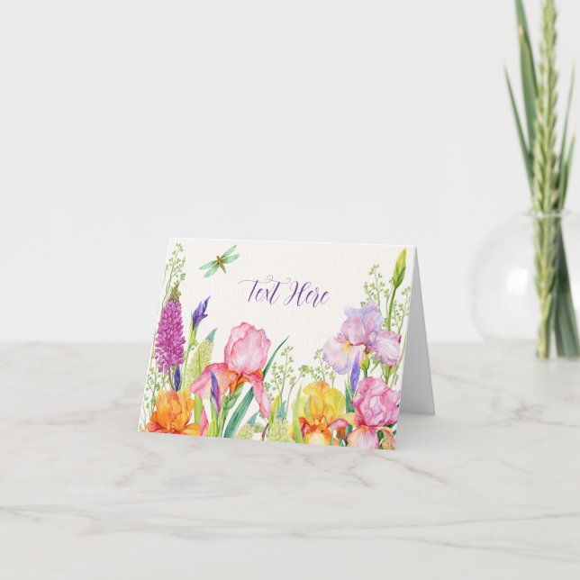 Watercolor irish flowers card (Front)