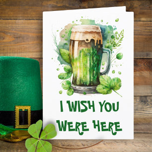 Watercolor Irish Green Beer St Patricks Day Card