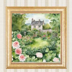 Watercolor Irish House Country Photo Print