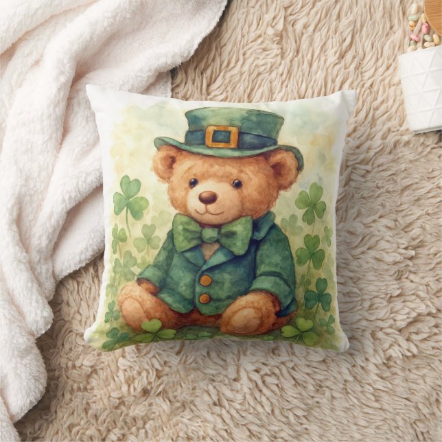 Watercolor Irish Teddy Bear Cushion (Blanket)