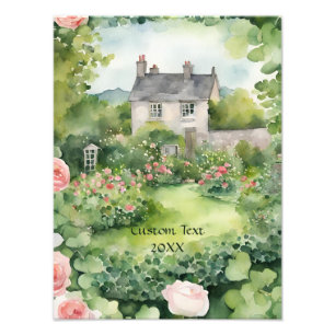 Watercolor Irish VIllage Cottage Photo Print