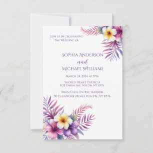 Watercolor Island Romance-Wedding Theme Invitation