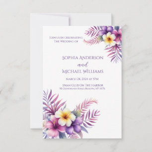 Watercolor Island Romance-Wedding Theme Invitation