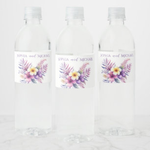 Watercolor Island Romance-Wedding  Water Bottle Label