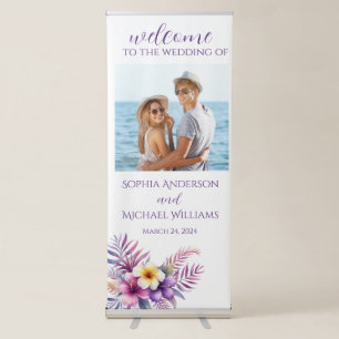 Watercolor Island Romance-Wedding Welcome Sign- Retractable Banner