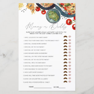 Watercolor Italian Baby Shower Game Guess Who 