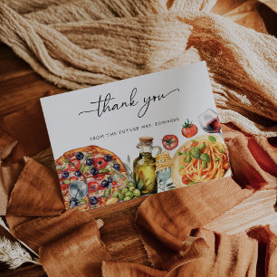 Watercolor Italian Food Bridal Shower Thank You Card