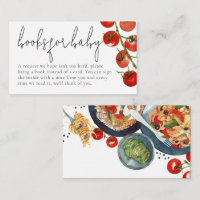 Watercolor Italian Pasta Books Baby Shower 