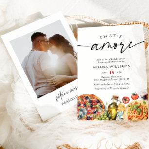 Watercolor Italian Photo Bridal Shower Invitation