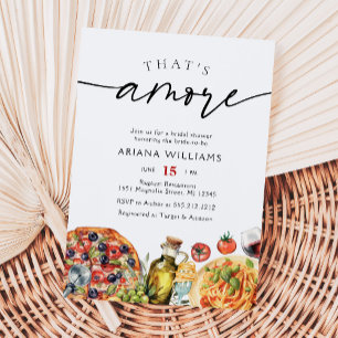 Watercolor Italian That's Amore Bridal Shower Invitation