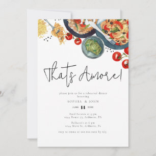 Watercolor Italian That's Amore! Rehearsal Dinner Invitation