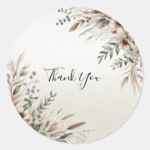 Watercolor Ivory Blue Flowers Sticker