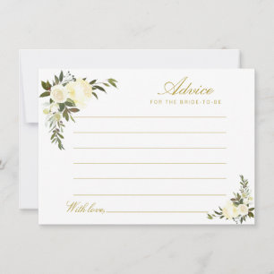 watercolor ivory floral advice card