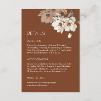 Watercolor Ivory Flowers Wedding Enclosure Card