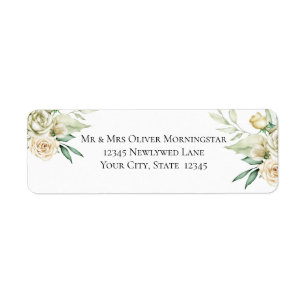 Watercolor Ivory Yellow Blush Roses