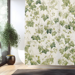 Watercolor Ivy League Elegance Shower Curtain