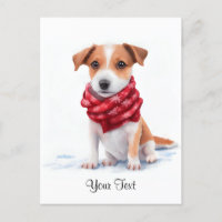 Watercolor Jack Russell Terrier Puppy Dog