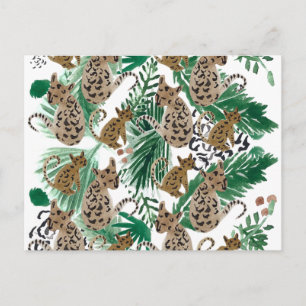 Watercolor Jaguar Illustration Animal Print Postcard