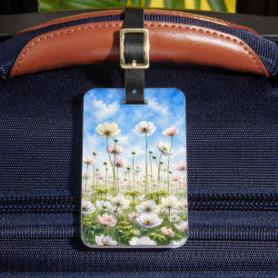 Watercolor Japanese Anemone Meadow Luggage Tag