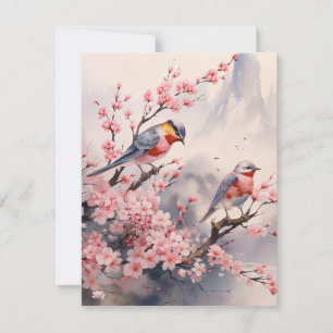 Watercolor Japanese Landscape Backgroun Card