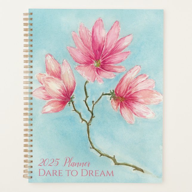 Watercolor Japanese Magnolia  Planner (Front)