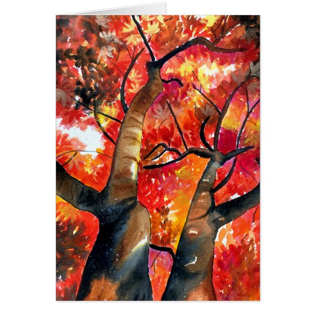 Watercolor Japanese maple tree art (Front)